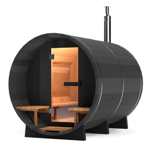 Black Cedar Barrel Sauna