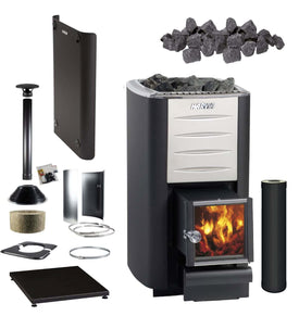 Harvia M3 SL Wood Fired Stove + Chimney Kit (Heater Kit)