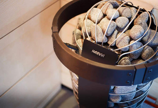 Harvia Spirit sauna heater in use