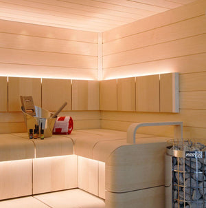 Harvia Cilindro sauna heater in use