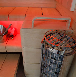 Harvia Cilindro sauna heater in use